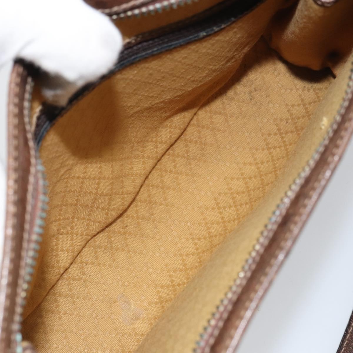 GUCCI GG Supreme Shoulder Bag PVC Beige Gold Auth 164473