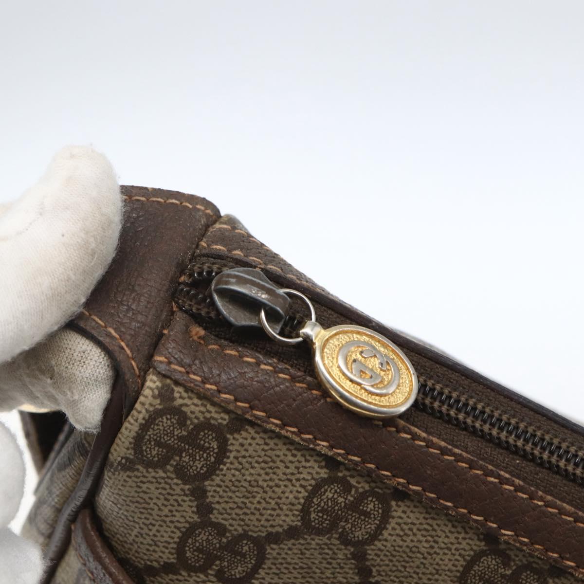 GUCCI GG Supreme Web Sherry Line Bag PVC Beige Gold 89 02 032 Auth 164474