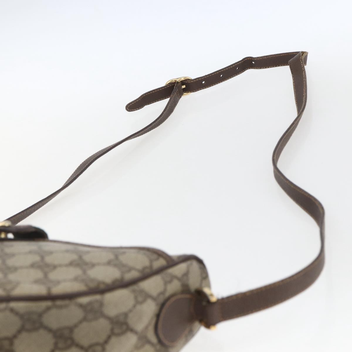 GUCCI GG Supreme Web Sherry Line Bag PVC Beige Gold 89 02 032 Auth 164474