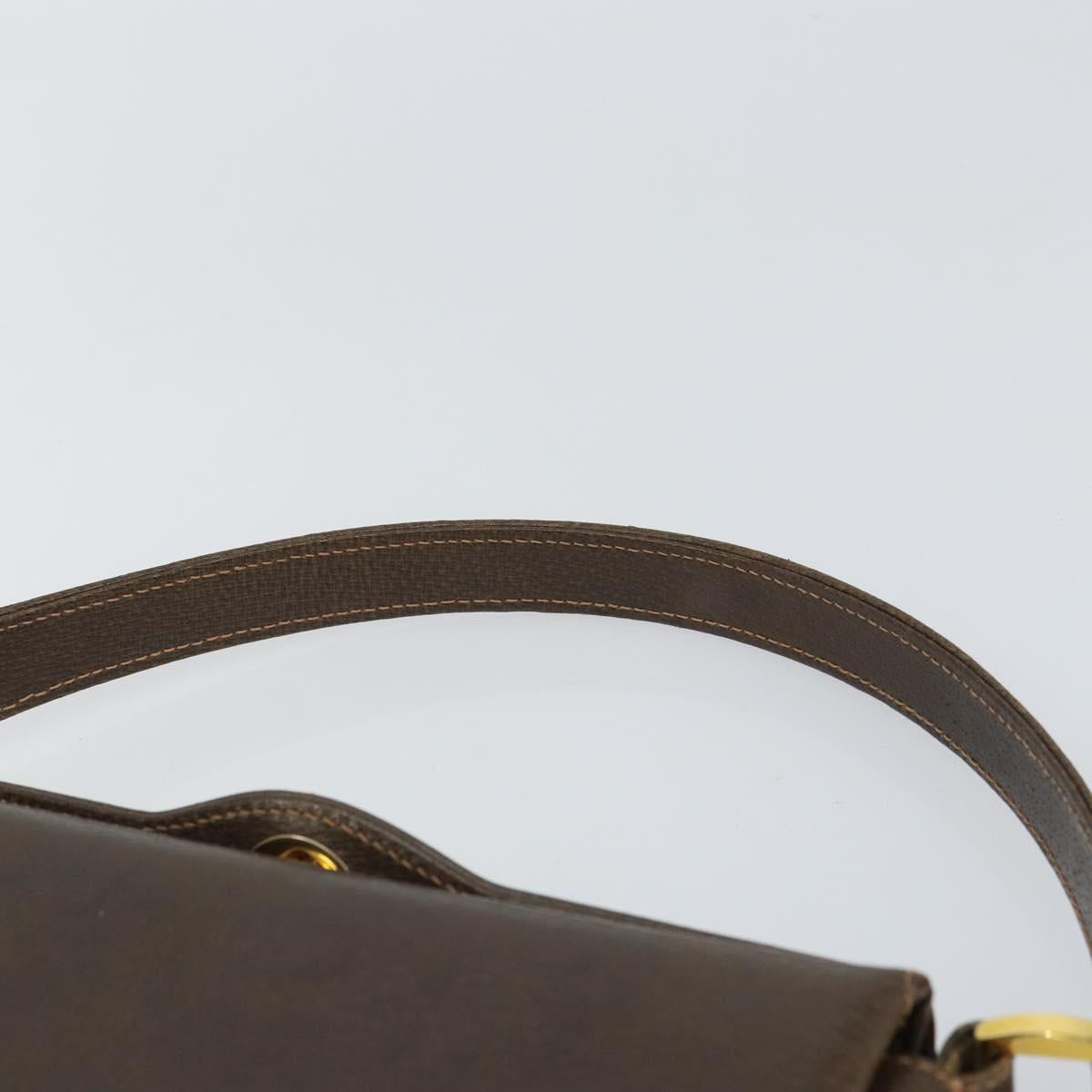 GUCCI Hand Bag Leather Brown Gold 001 085 1368 Auth 164477
