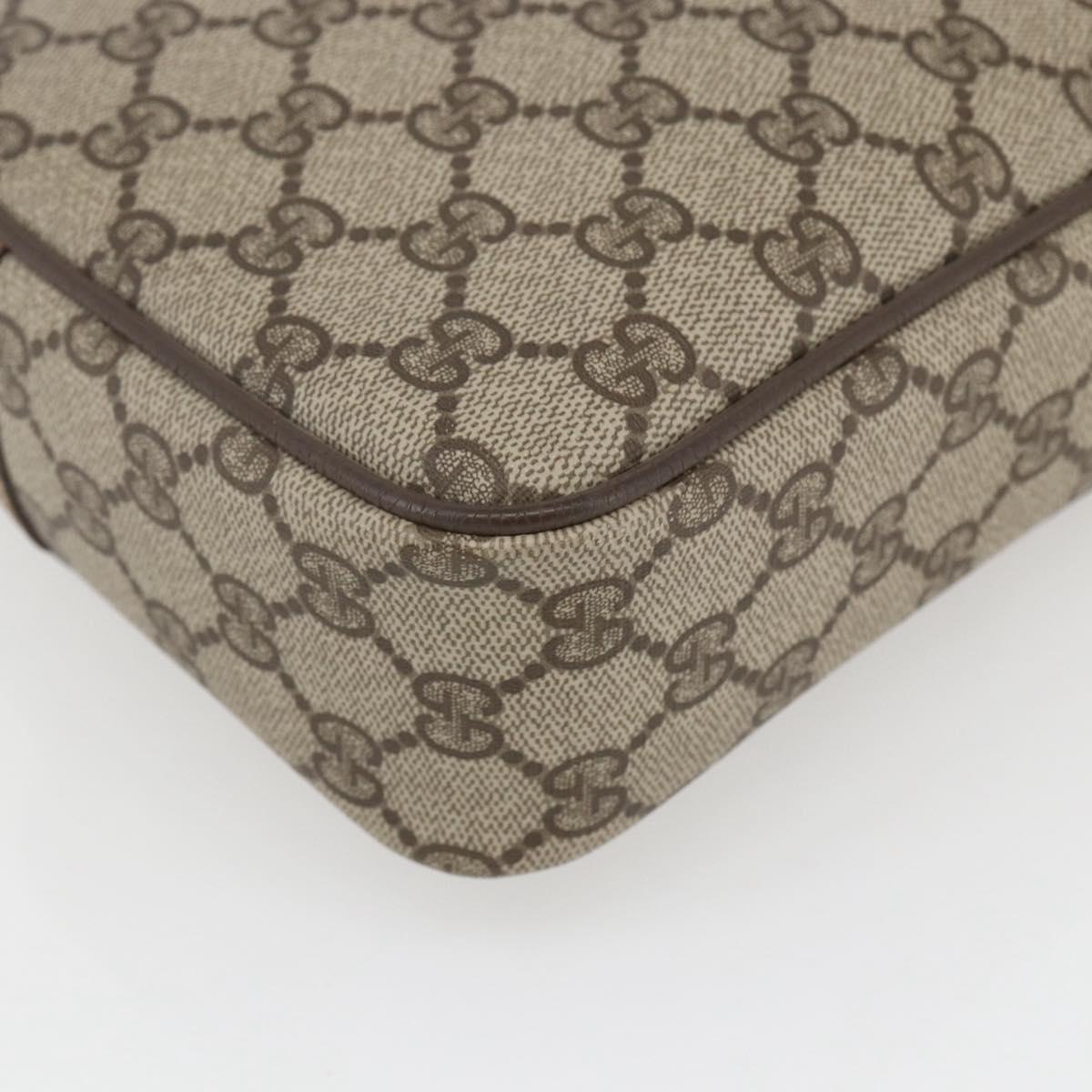 GUCCI GG Supreme Clutch Bag PVC Beige Gold 89 01 044 Auth 164478