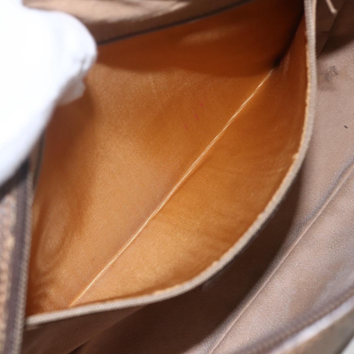 GUCCI GG Supreme Clutch Bag PVC Beige Gold 89 01 044 Auth 164478