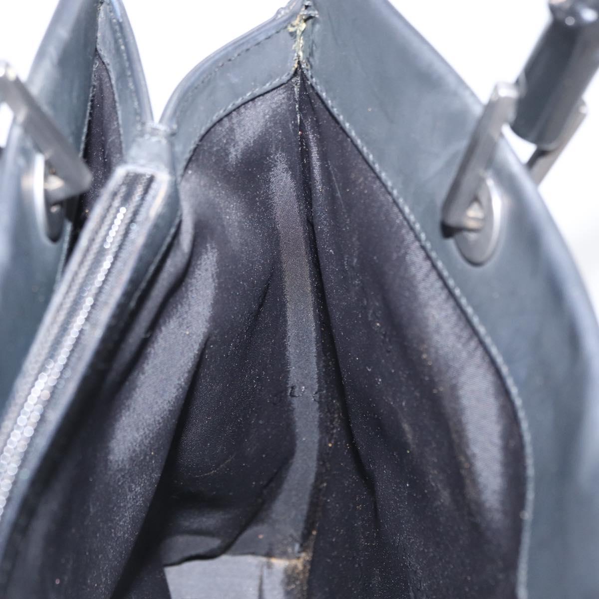 GUCCI Bamboo Hand Bag Leather Black 002 1010 Auth 164479