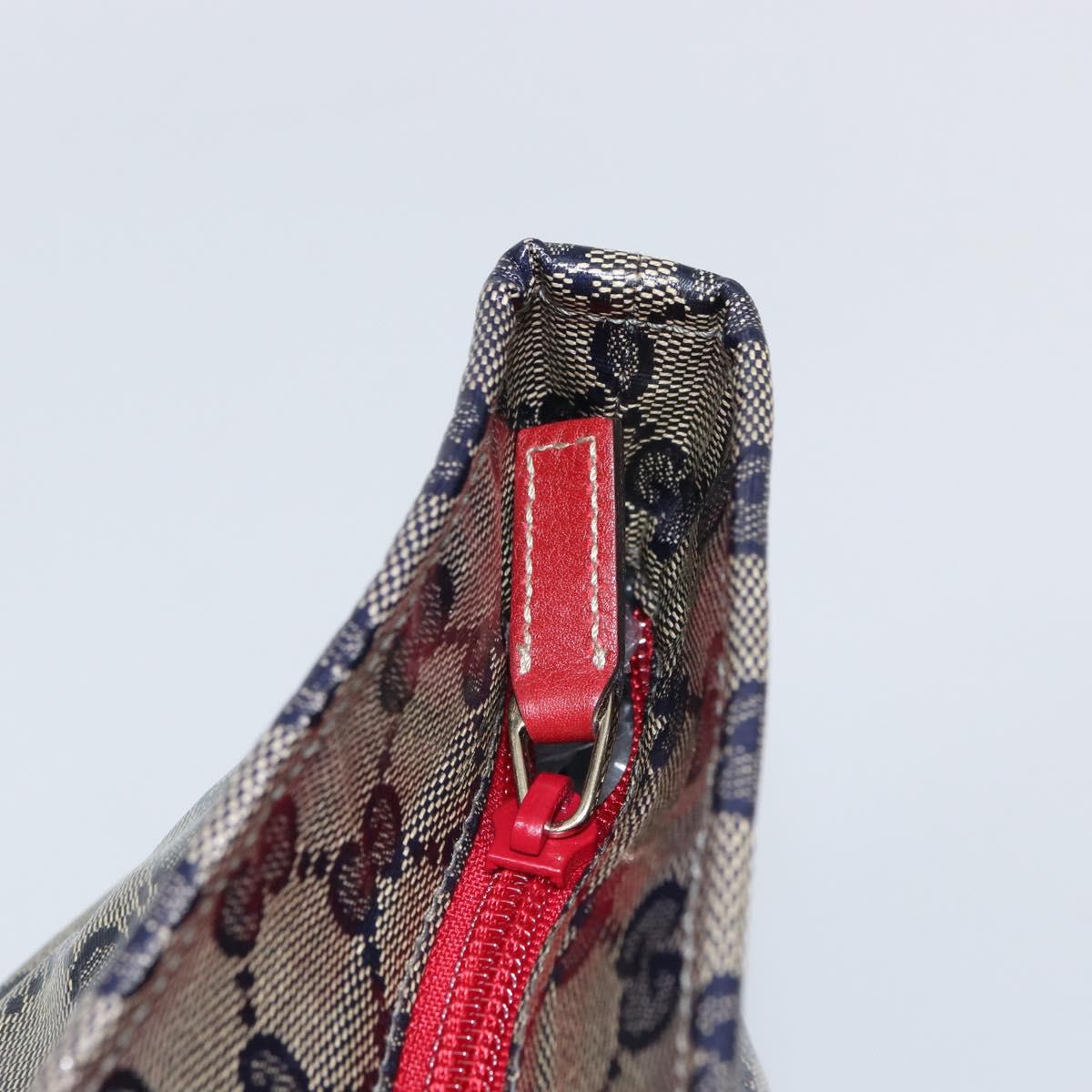 GUCCI GG Crystal Sherry Line Tote Bag Coated Canvas Navy Gold 131231 Auth 164487
