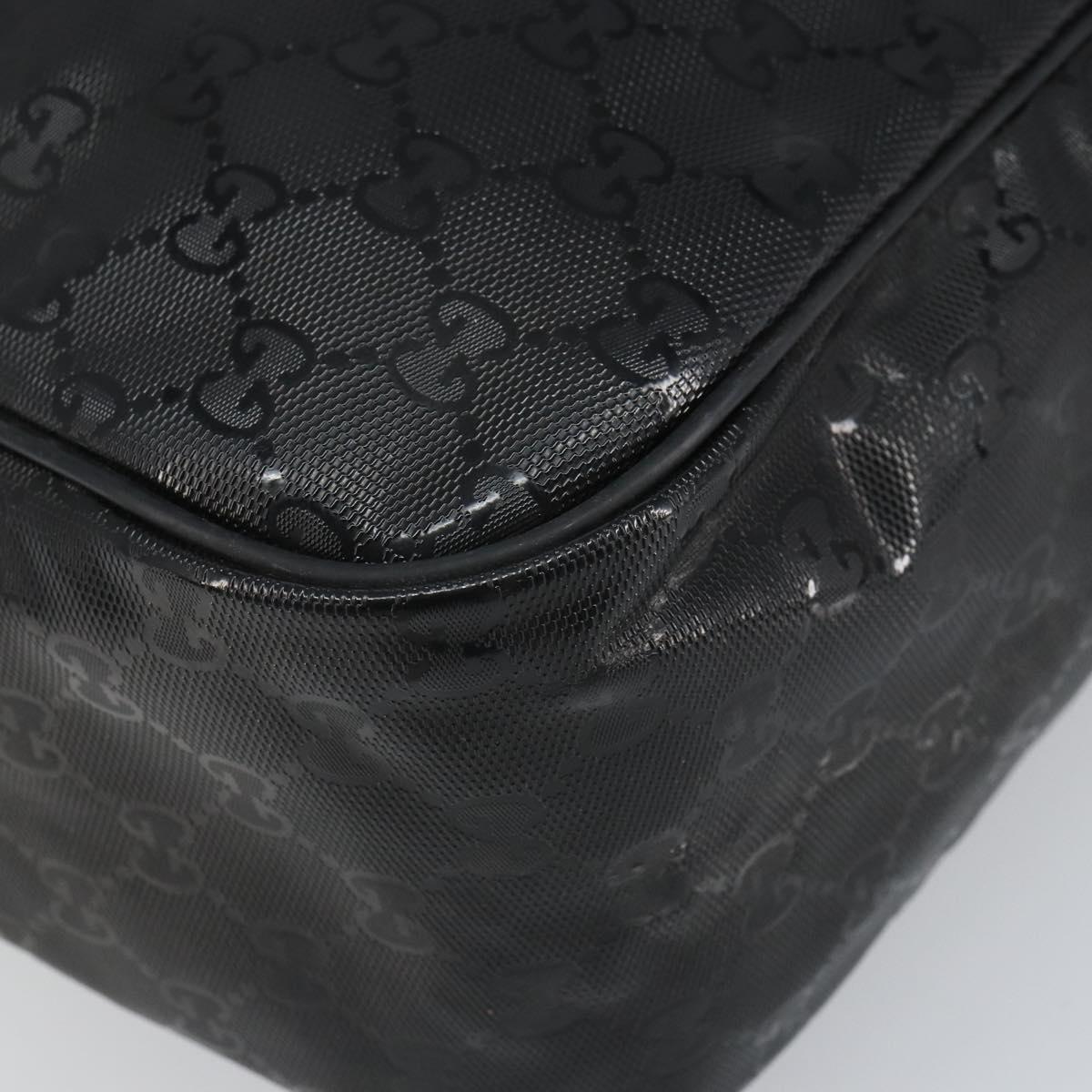 GUCCI GG Implementation Shoulder Bag PVC Black 211107 Auth 164488