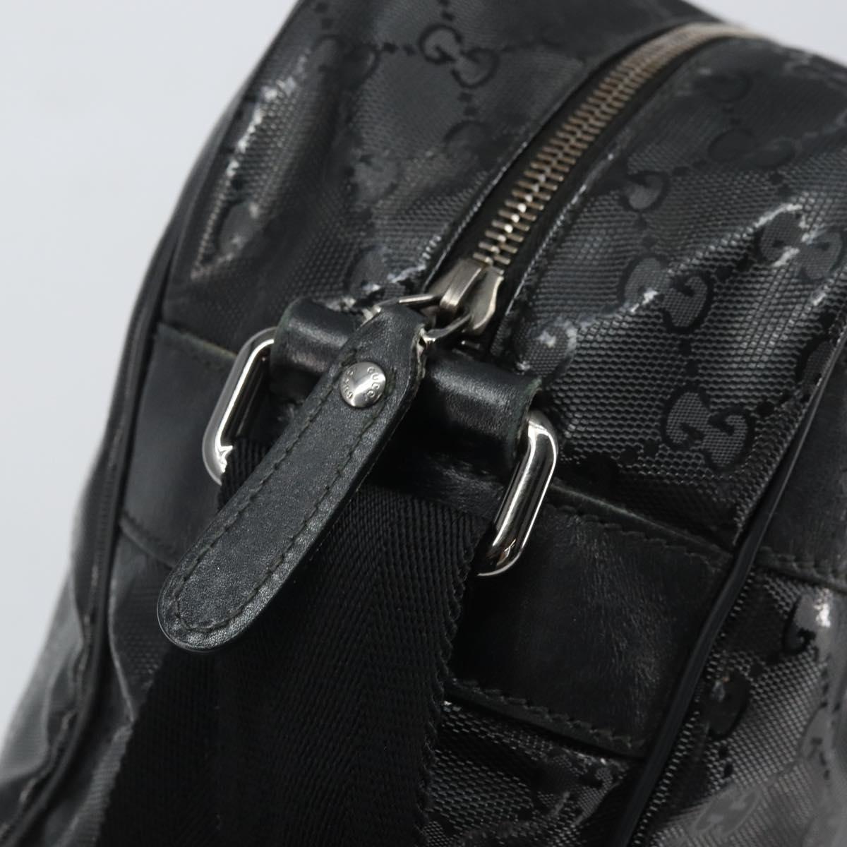 GUCCI GG Implementation Shoulder Bag PVC Black 211107 Auth 164488