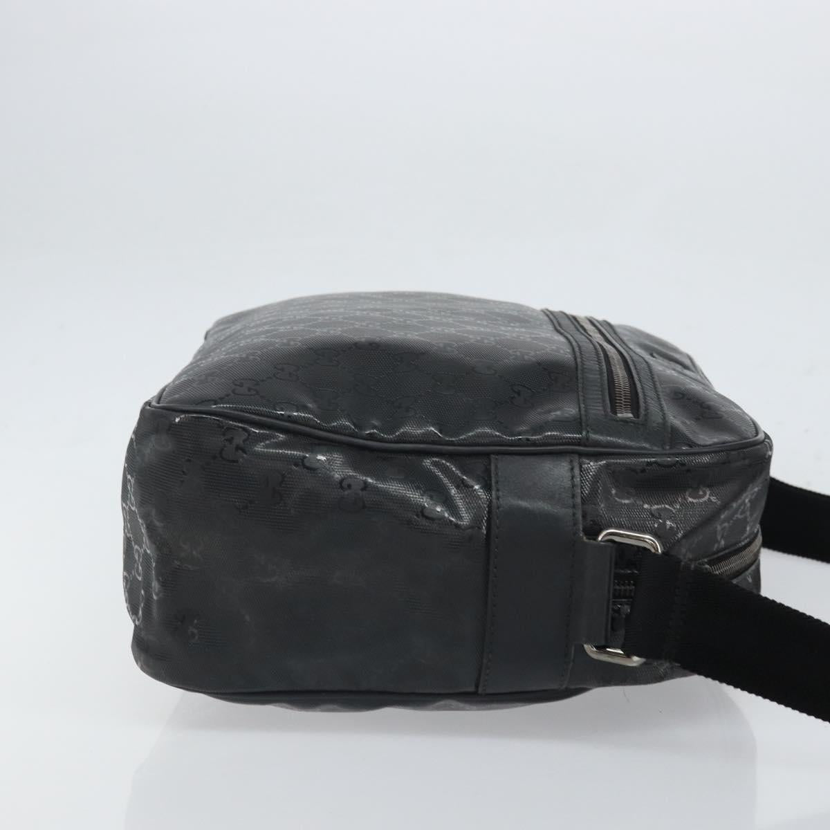 GUCCI GG Implementation Shoulder Bag PVC Black 211107 Auth 164488