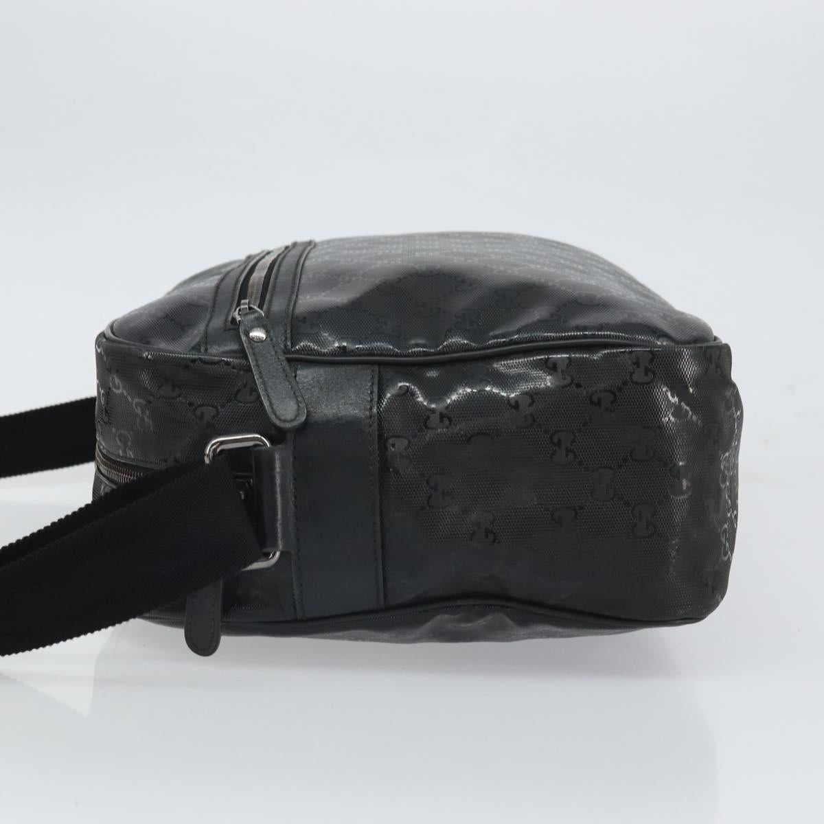 GUCCI GG Implementation Shoulder Bag PVC Black 211107 Auth 164488