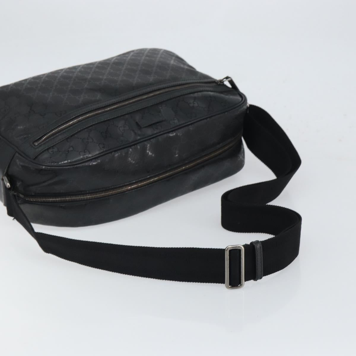 GUCCI GG Implementation Shoulder Bag PVC Black 211107 Auth 164488