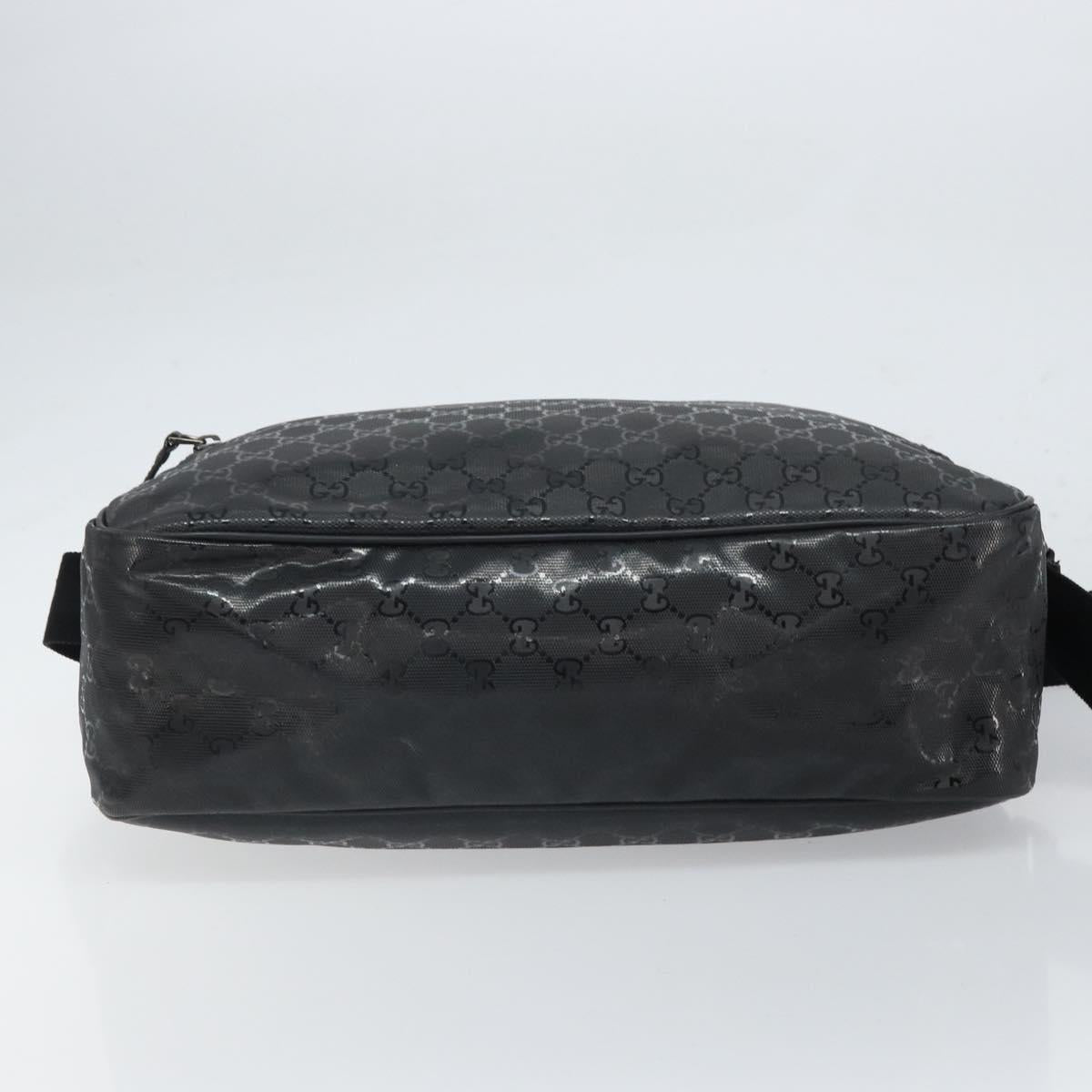 GUCCI GG Implementation Shoulder Bag PVC Black 211107 Auth 164488