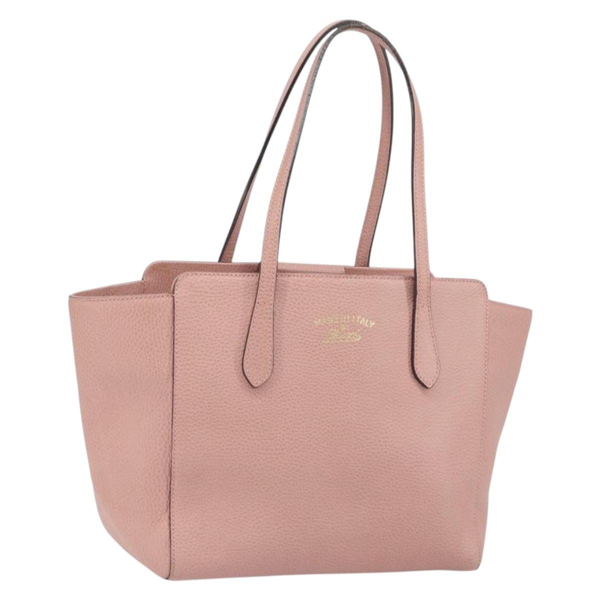 GUCCI Tote Bag Leather Pink Gold 354408 Auth 164490