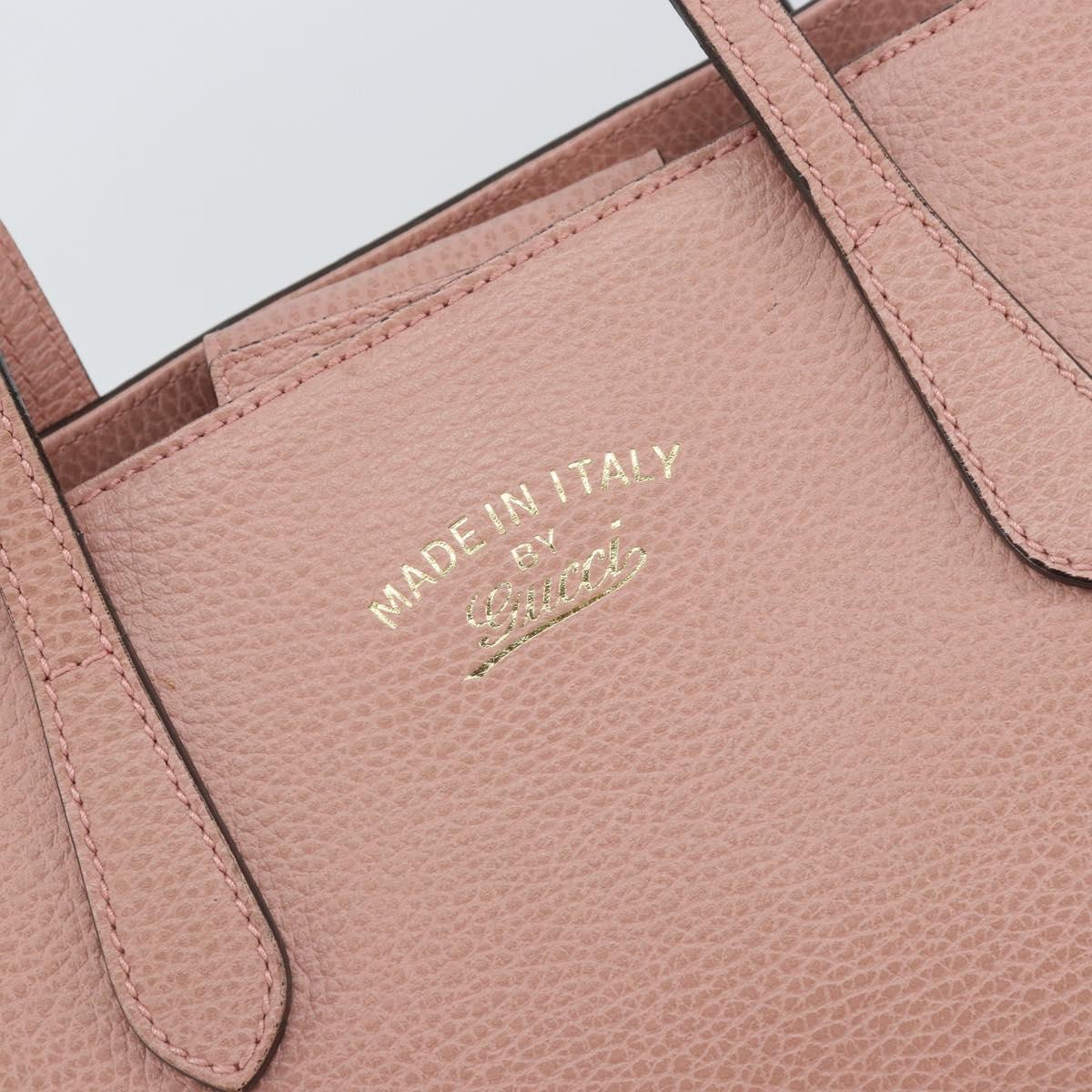 GUCCI Tote Bag Leather Pink Gold 354408 Auth 164490