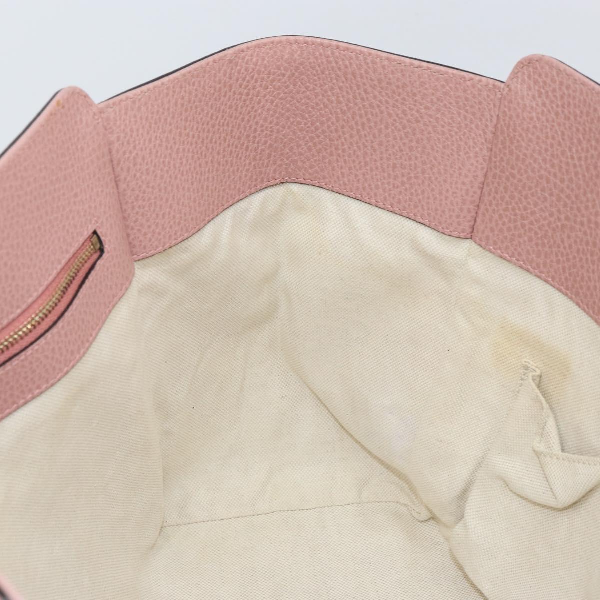 GUCCI Tote Bag Leather Pink Gold 354408 Auth 164490