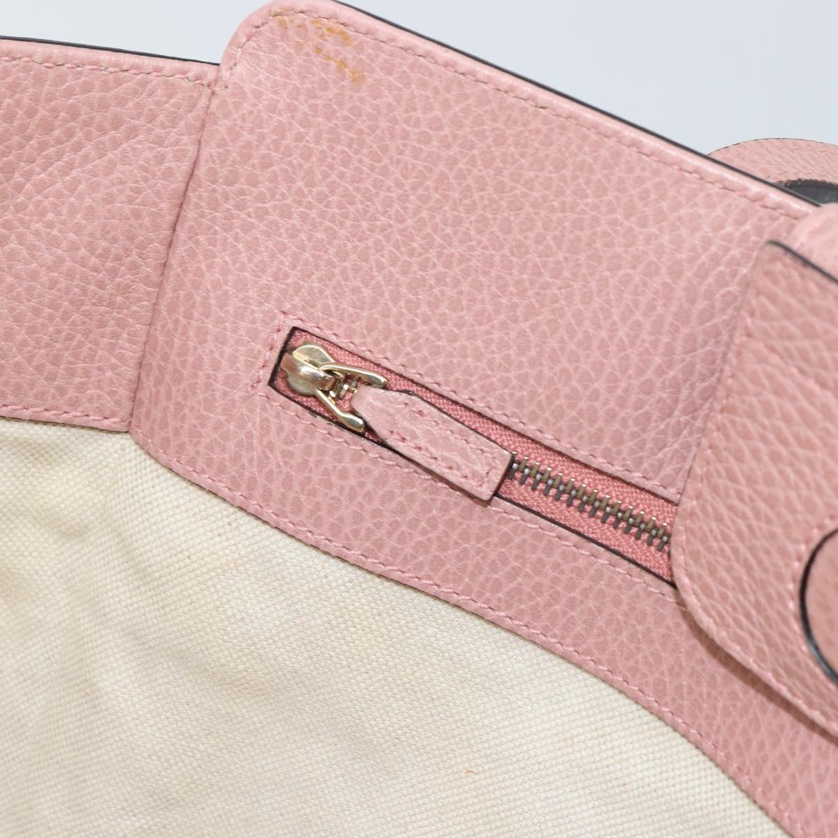 GUCCI Tote Bag Leather Pink Gold 354408 Auth 164490