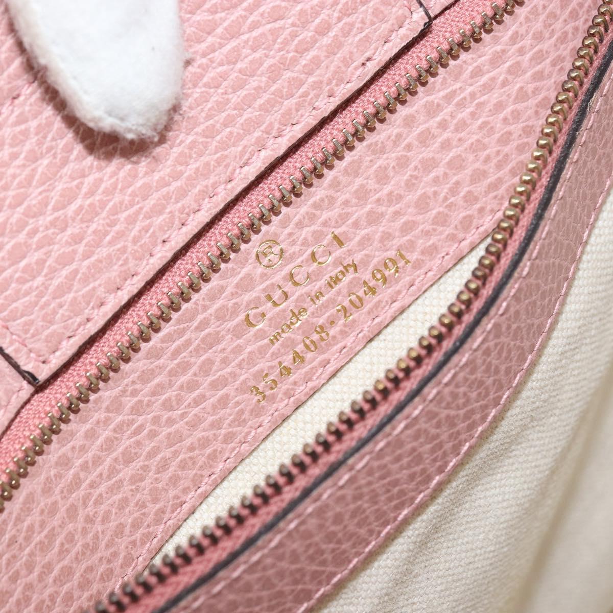 GUCCI Tote Bag Leather Pink Gold 354408 Auth 164490