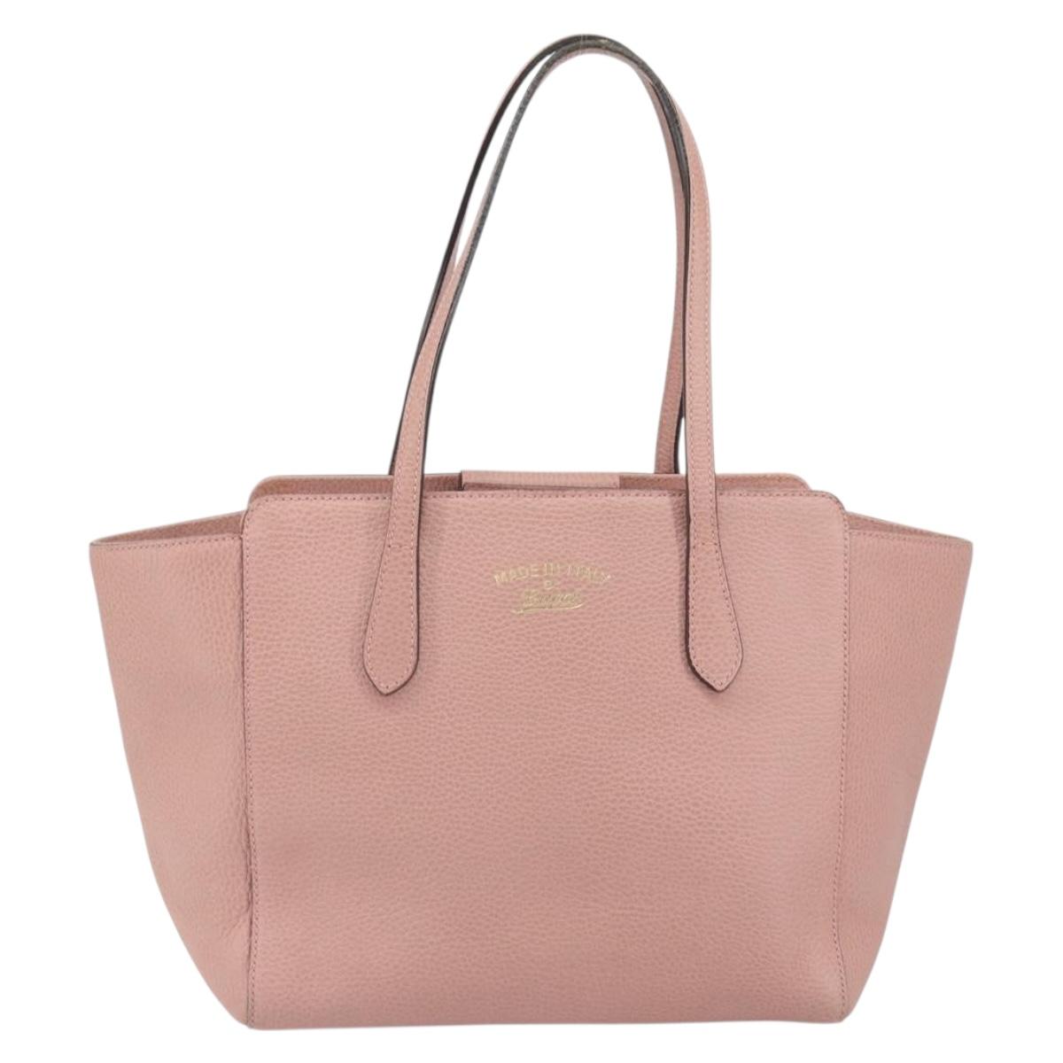 GUCCI Tote Bag Leather Pink Gold 354408 Auth 164490