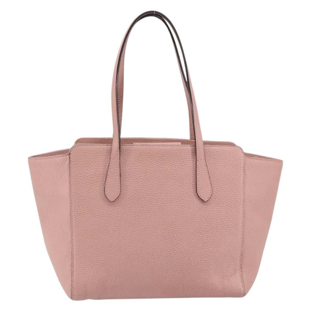 GUCCI Tote Bag Leather Pink Gold 354408 Auth 164490