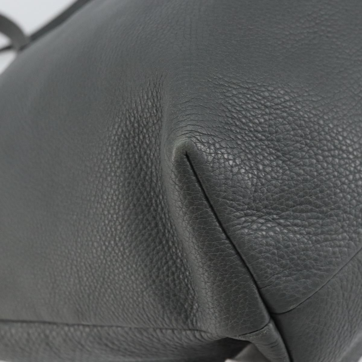 GUCCI Tote Bag Leather Outlet Gray Silver 354665 Auth 164491
