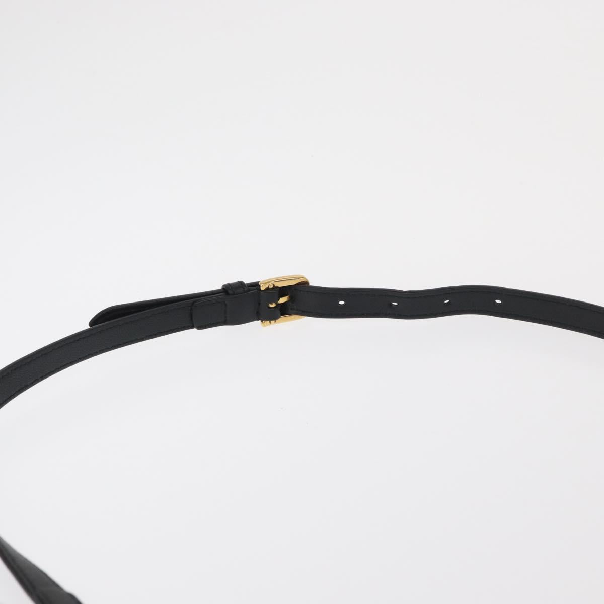 GUCCI Shoulder Bag Leather Black Gold 630595 Auth 164492