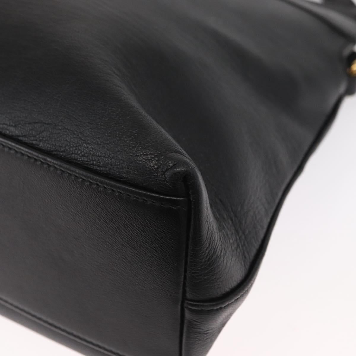 GUCCI Shoulder Bag Leather Black Gold 630595 Auth 164492