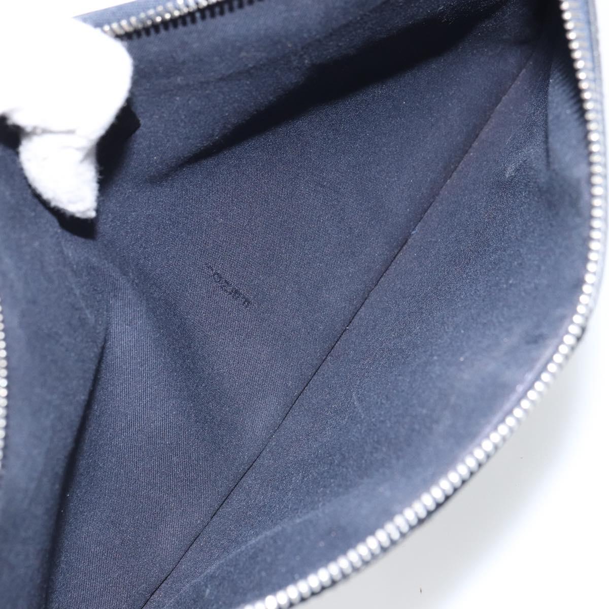 FENDI monster Clutch Bag Leather Blue Black Auth 164500