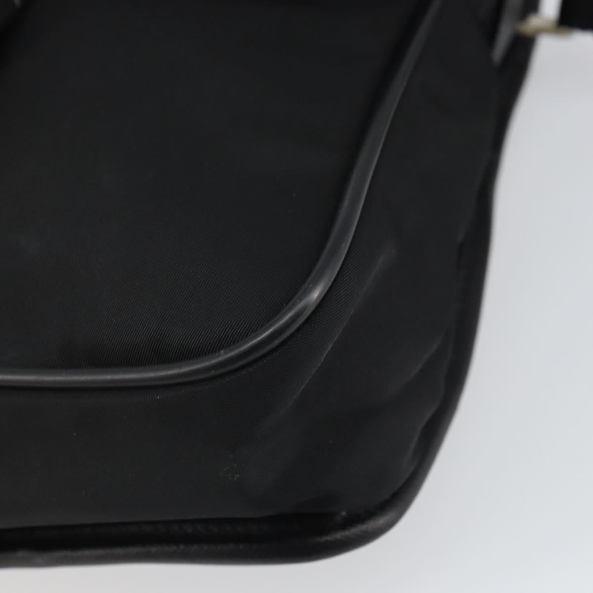 PRADA Shoulder Bag Nylon Black Silver Auth 164506