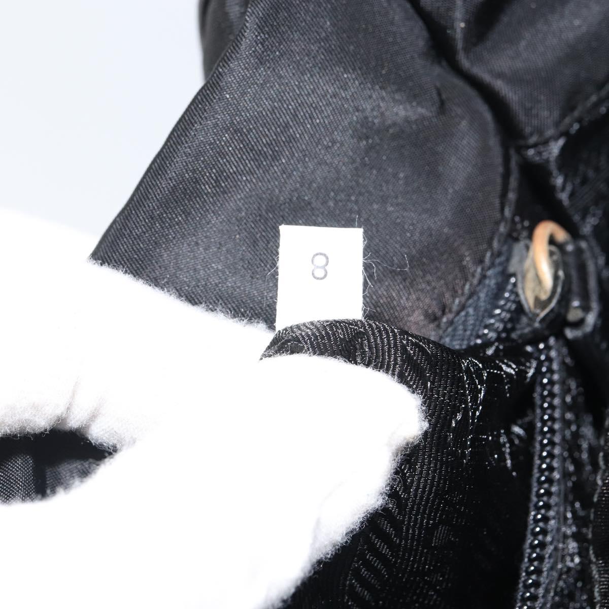 PRADA Shoulder Bag Nylon Black Silver Auth 164506