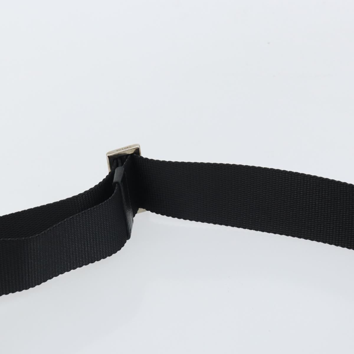 PRADA Shoulder Bag Nylon Black Silver Auth 164506