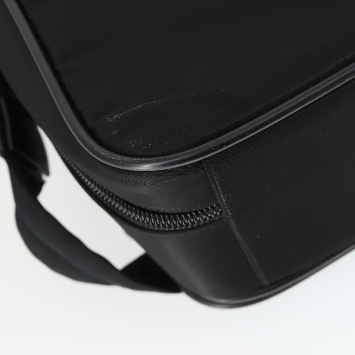 PRADA Shoulder Bag Nylon Black Silver Auth 164507