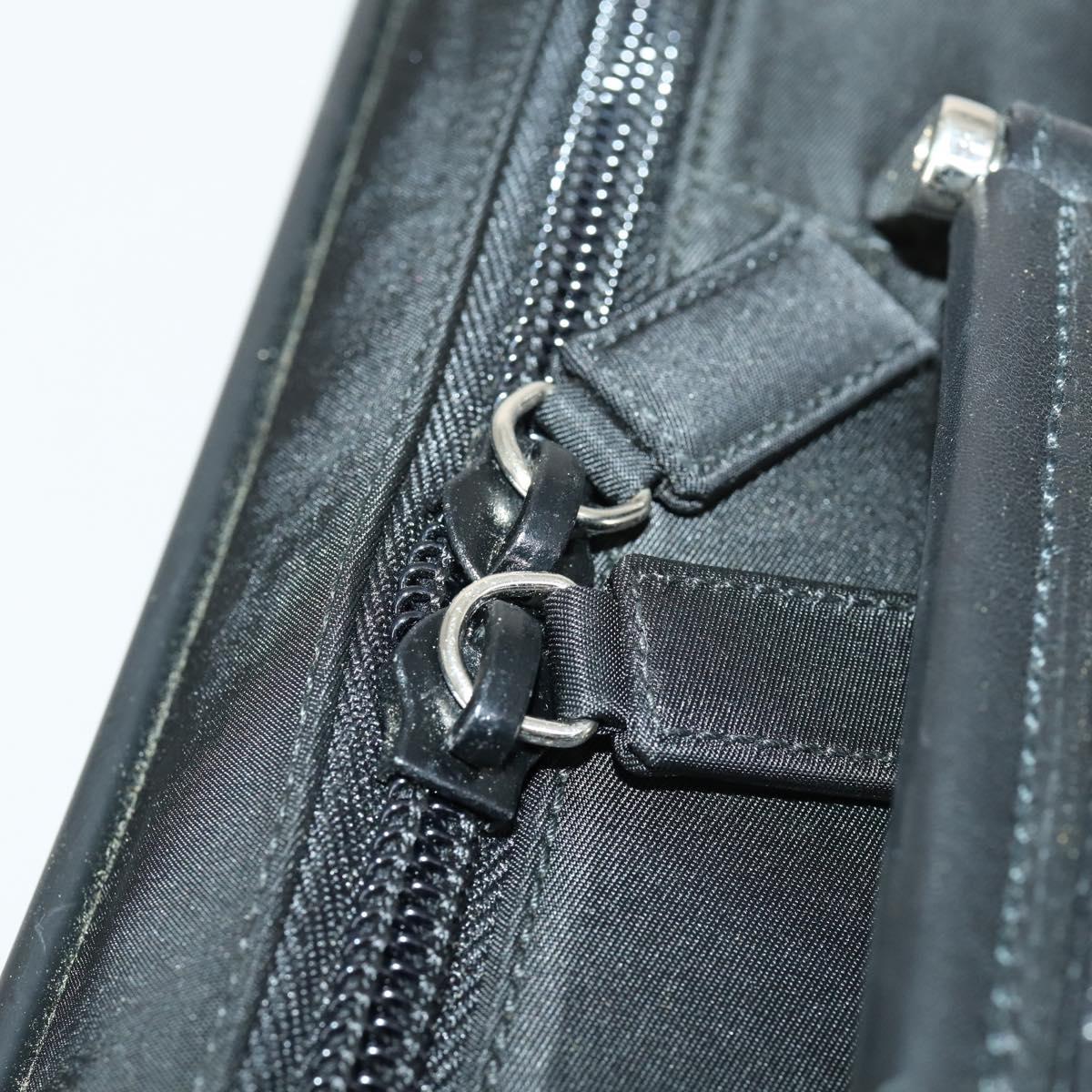 PRADA Shoulder Bag Nylon Black Silver Auth 164507