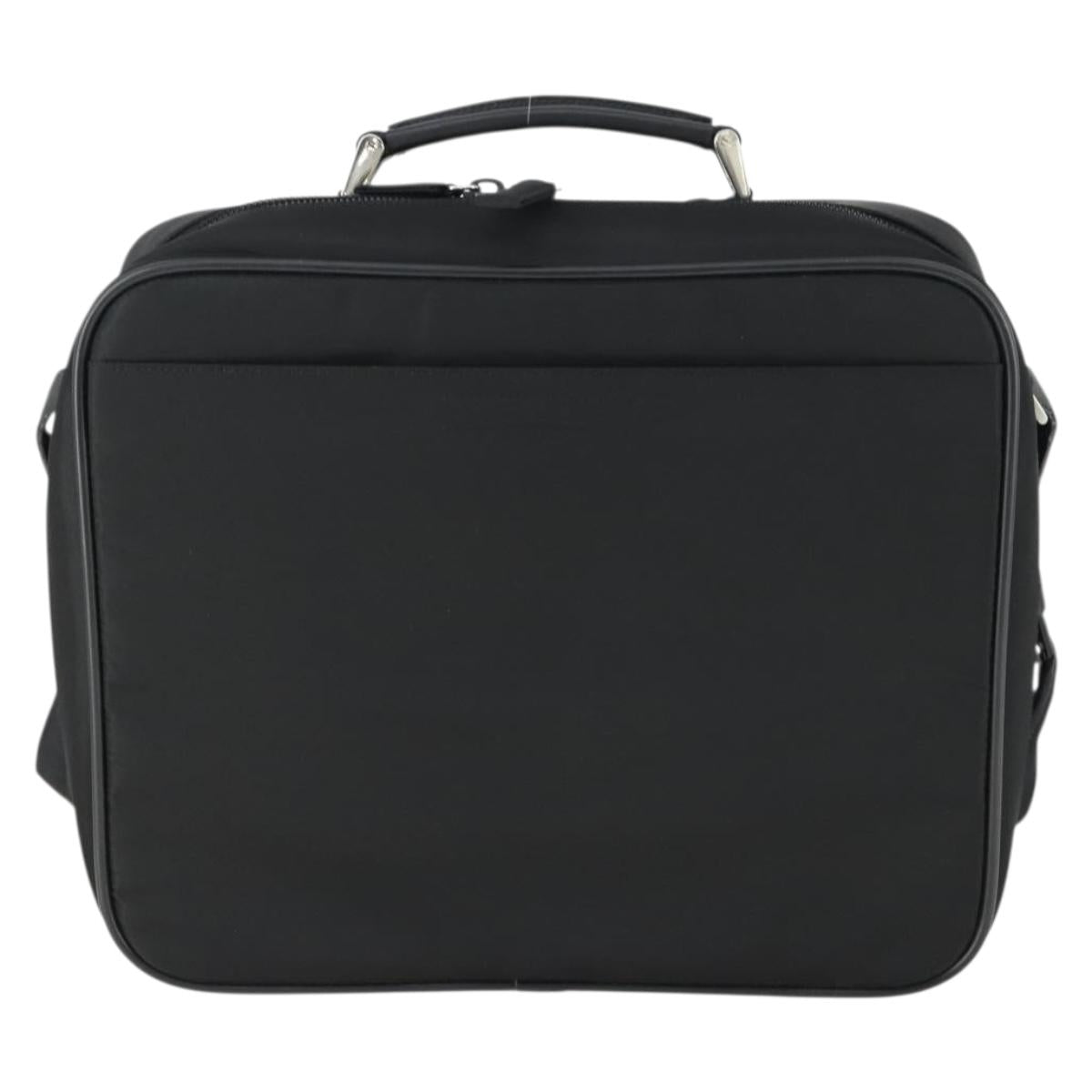 PRADA Shoulder Bag Nylon Black Silver Auth 164507