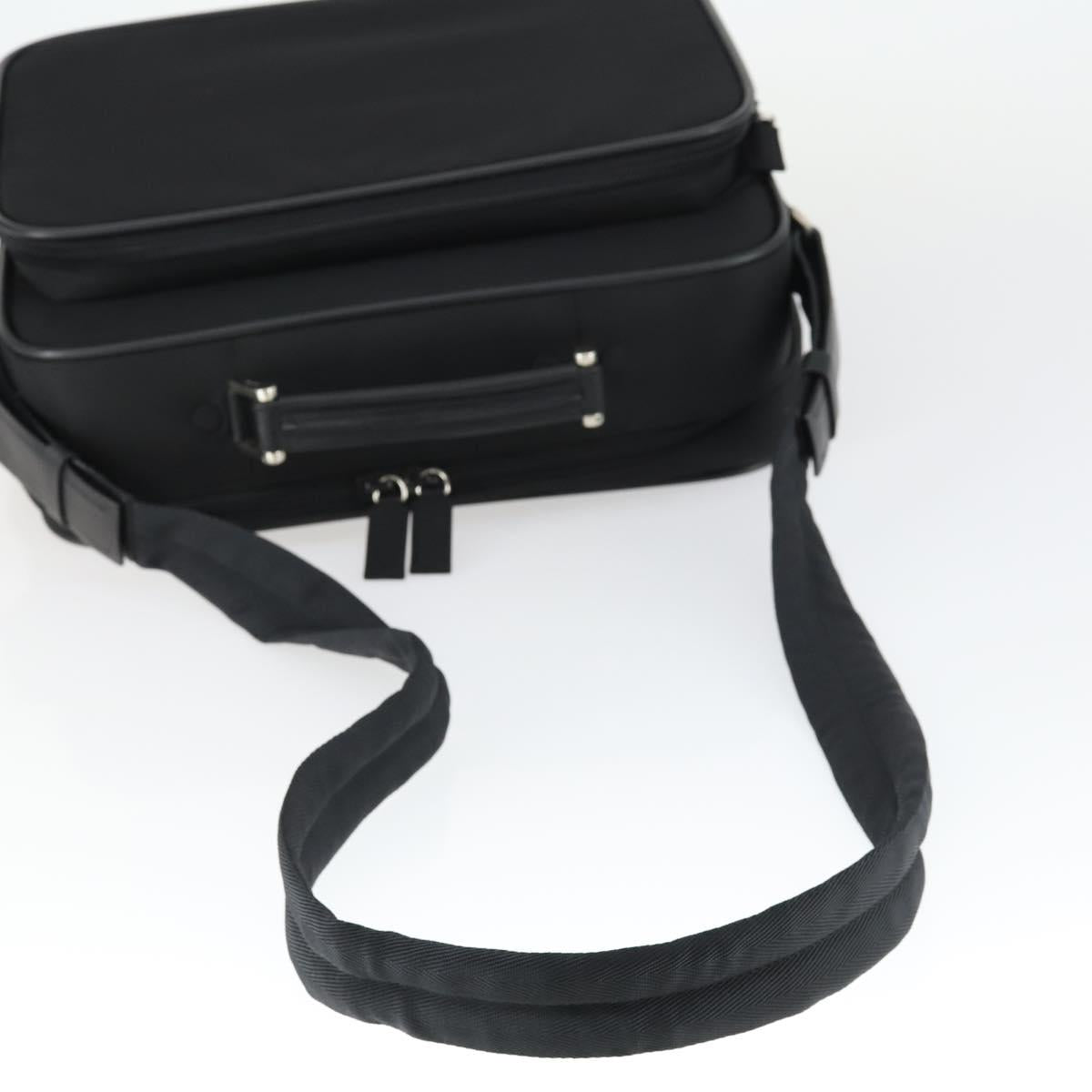 PRADA Shoulder Bag Nylon Black Silver Auth 164507