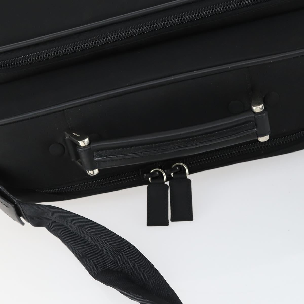 PRADA Shoulder Bag Nylon Black Silver Auth 164507