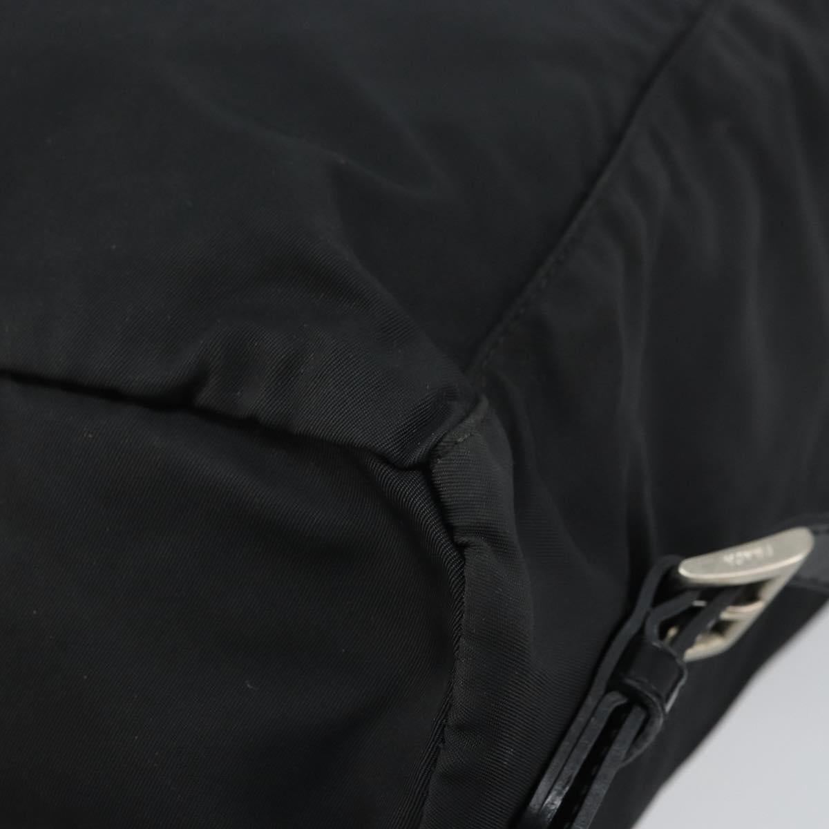 PRADA Backpack Nylon Black Silver Auth 164508