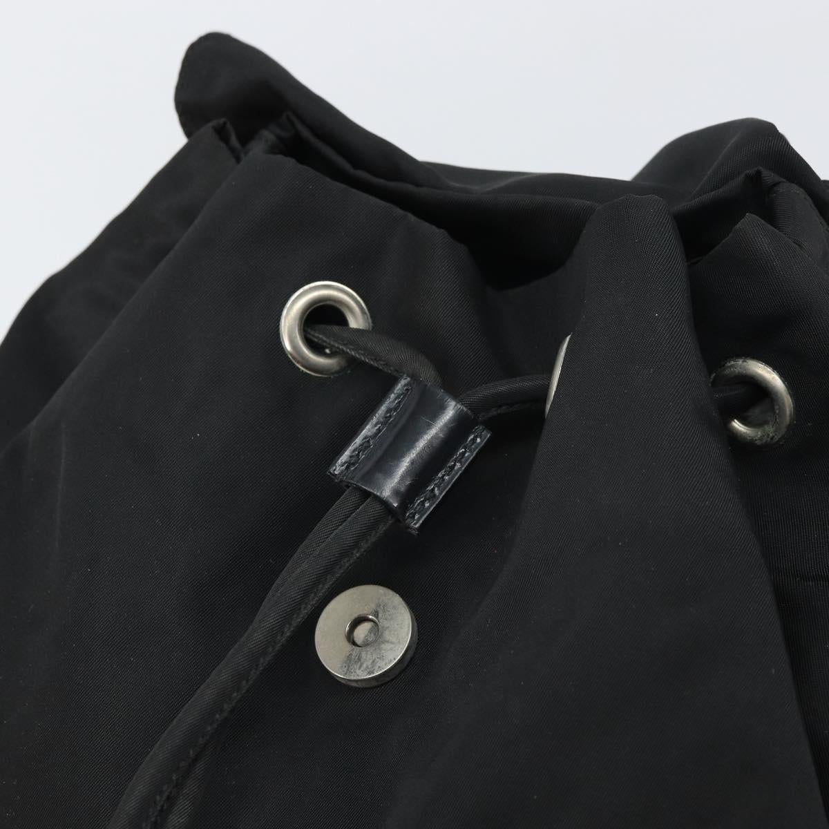 PRADA Backpack Nylon Black Silver Auth 164508