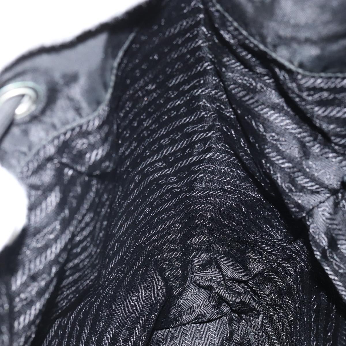 PRADA Backpack Nylon Black Silver Auth 164508