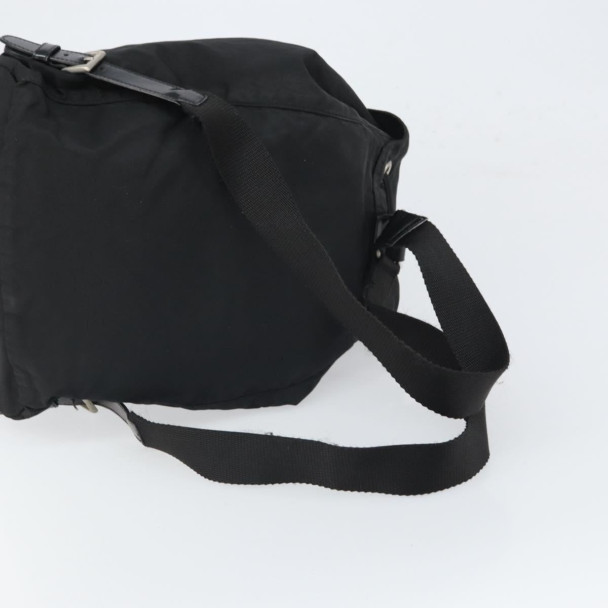 PRADA Backpack Nylon Black Silver Auth 164508