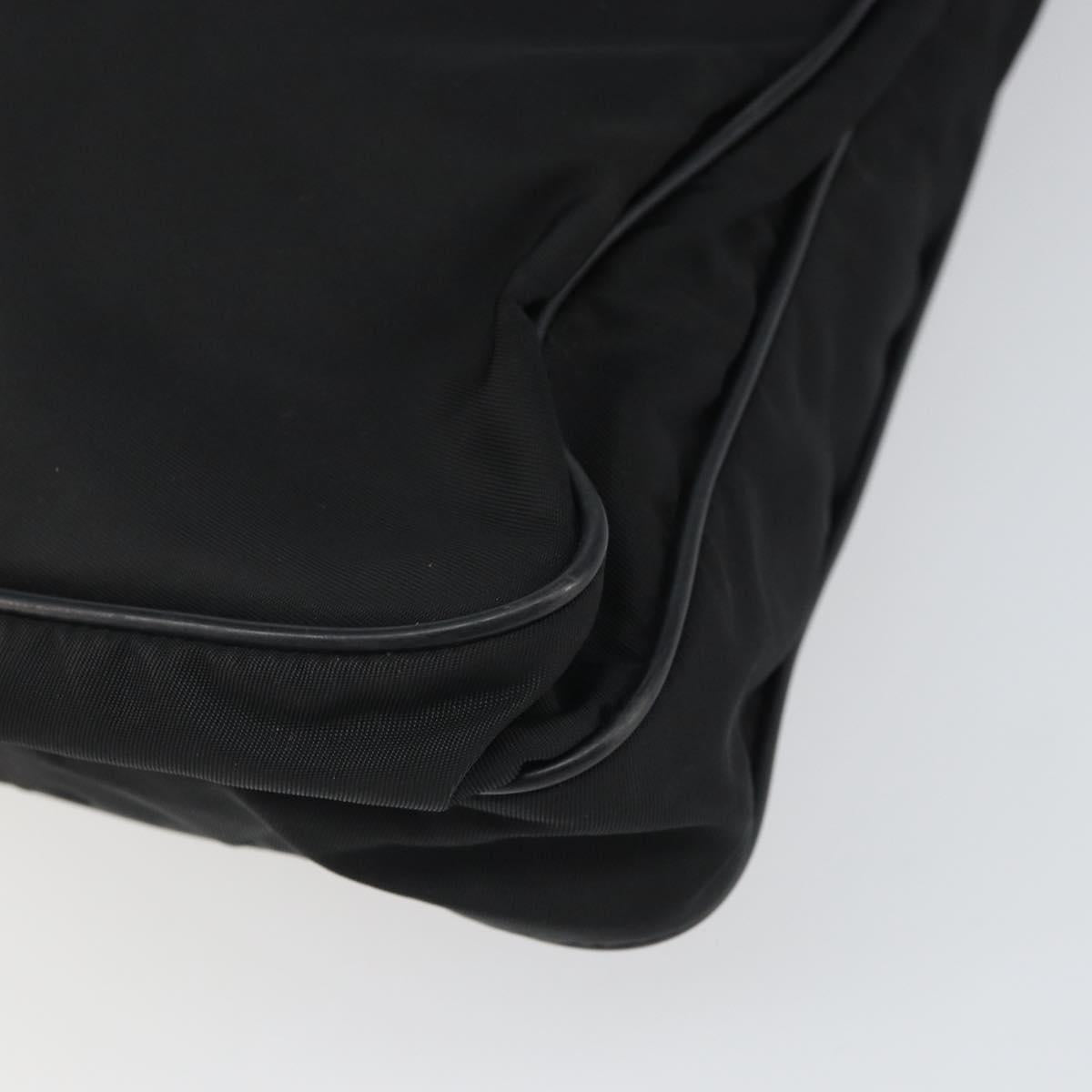 PRADA Shoulder Bag Nylon Black Silver Auth 164510