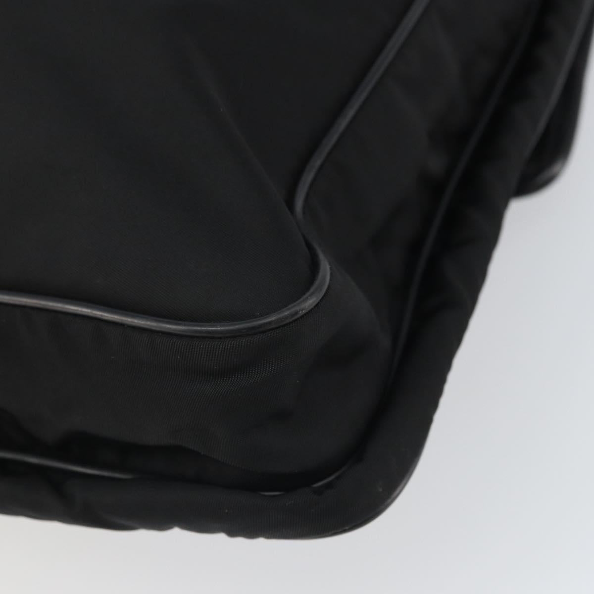 PRADA Shoulder Bag Nylon Black Silver Auth 164510