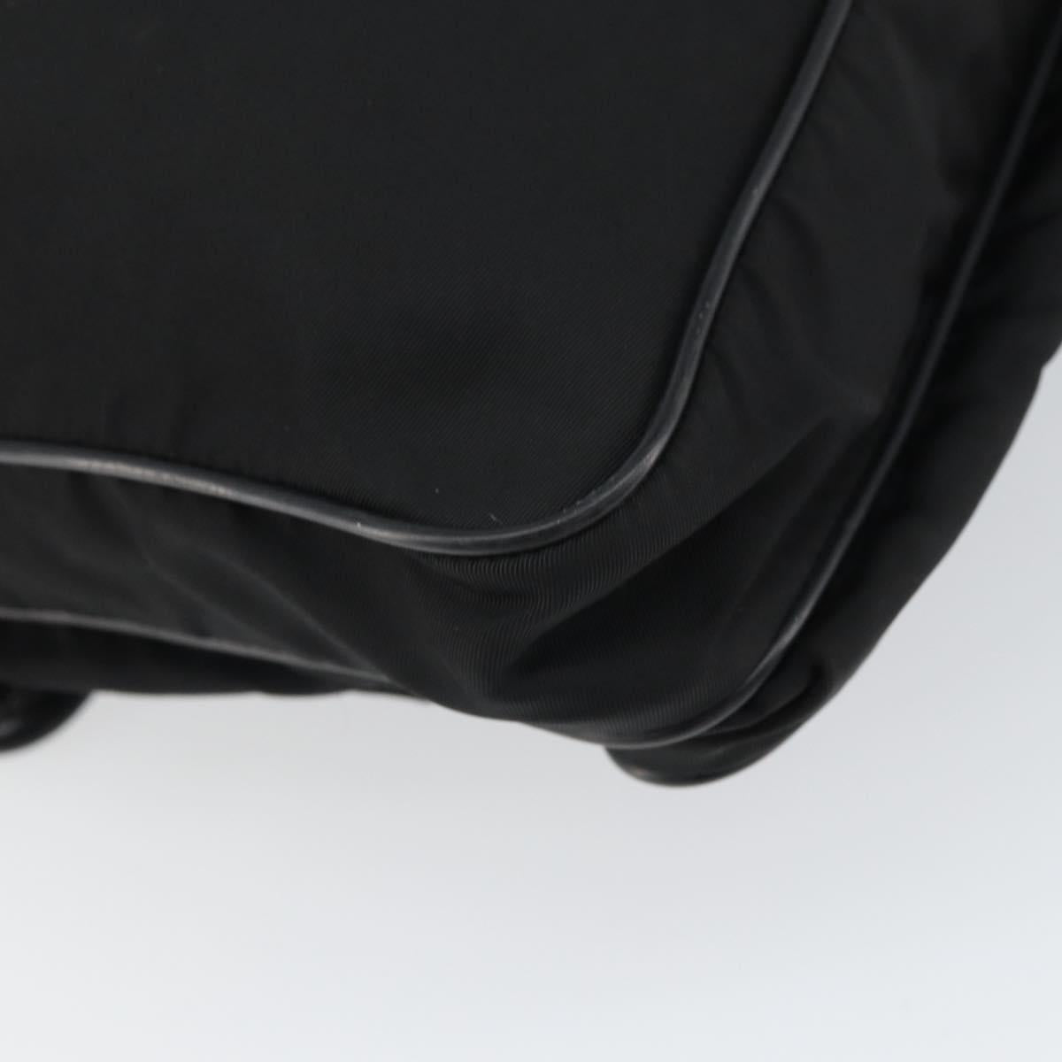 PRADA Shoulder Bag Nylon Black Silver Auth 164510