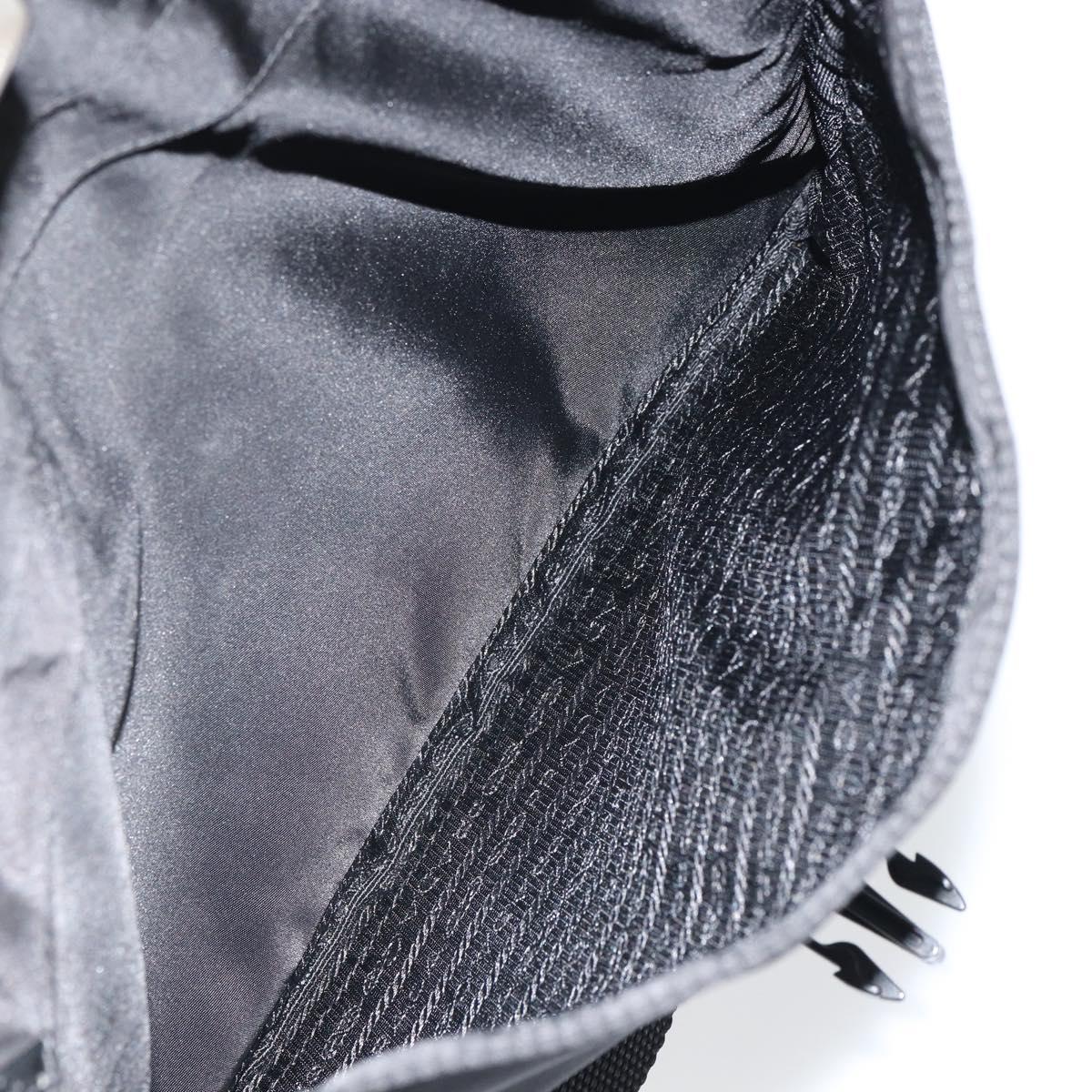 PRADA Shoulder Bag Nylon Black Silver Auth 164510