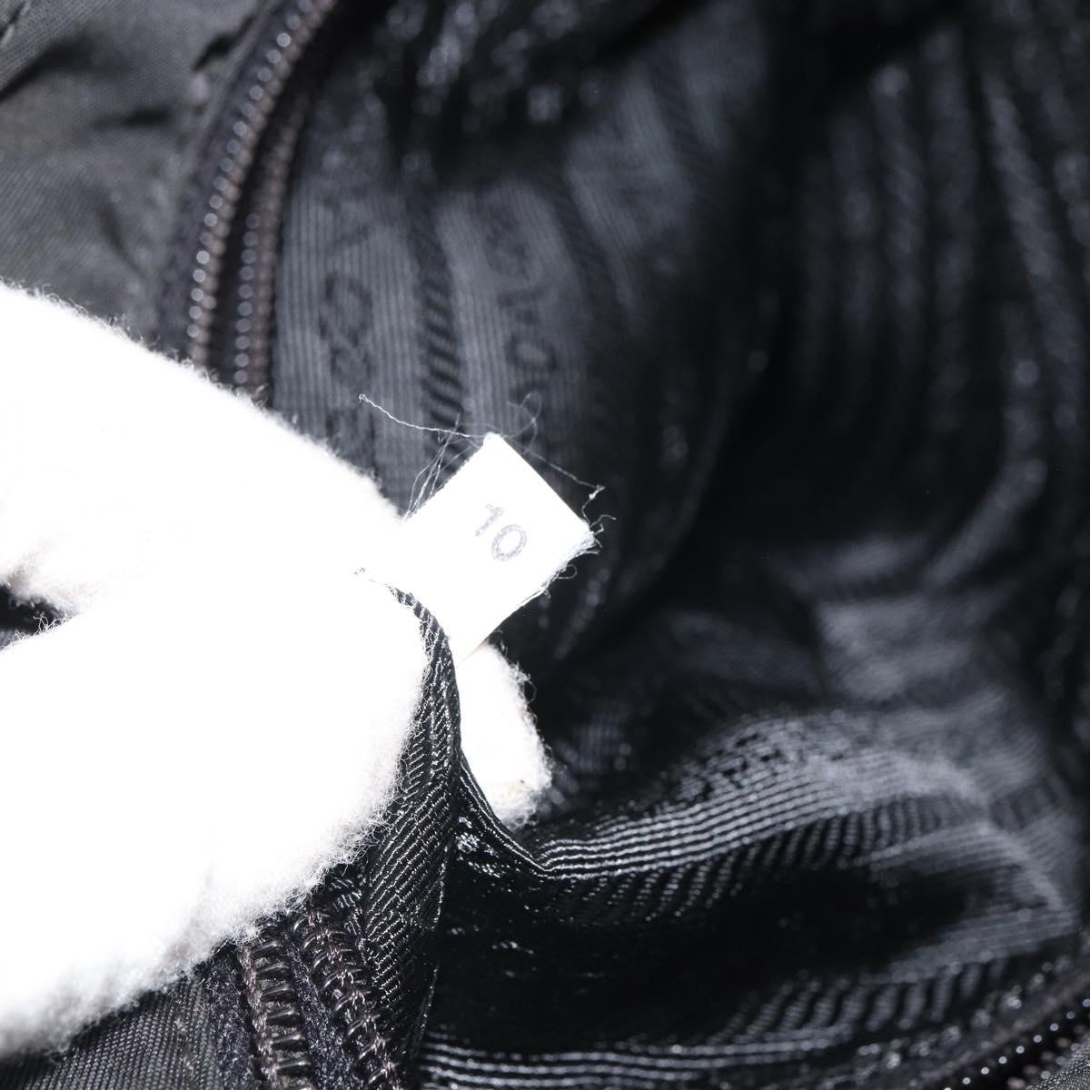 PRADA Shoulder Bag Nylon Black Silver Auth 164510