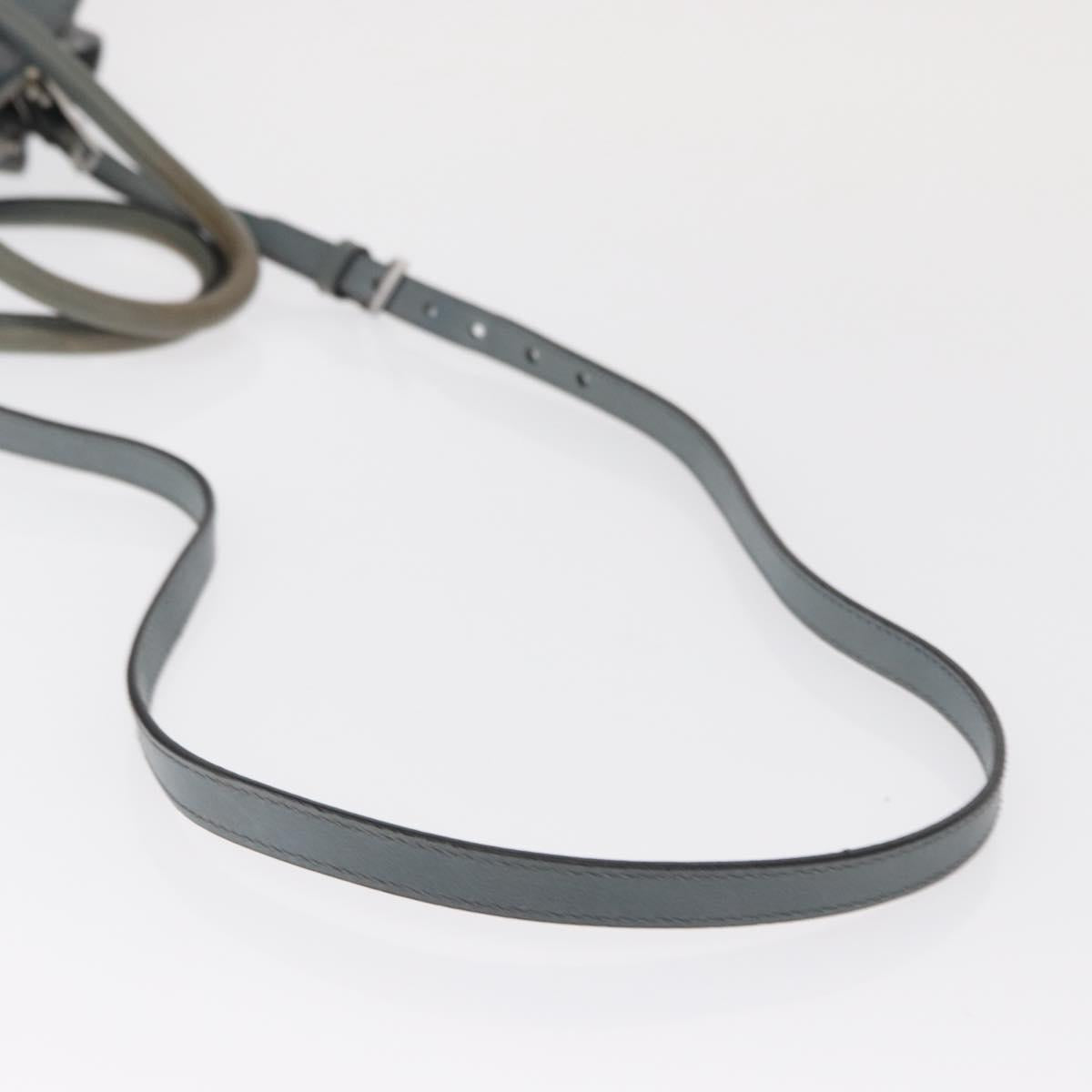 PRADA Hand Bag Safiano leather 2way Gray Silver Auth 164520
