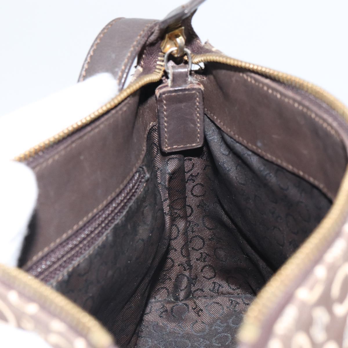 CELINE C Macadam Canvas Shoulder Bag Brown Gold Auth 164524