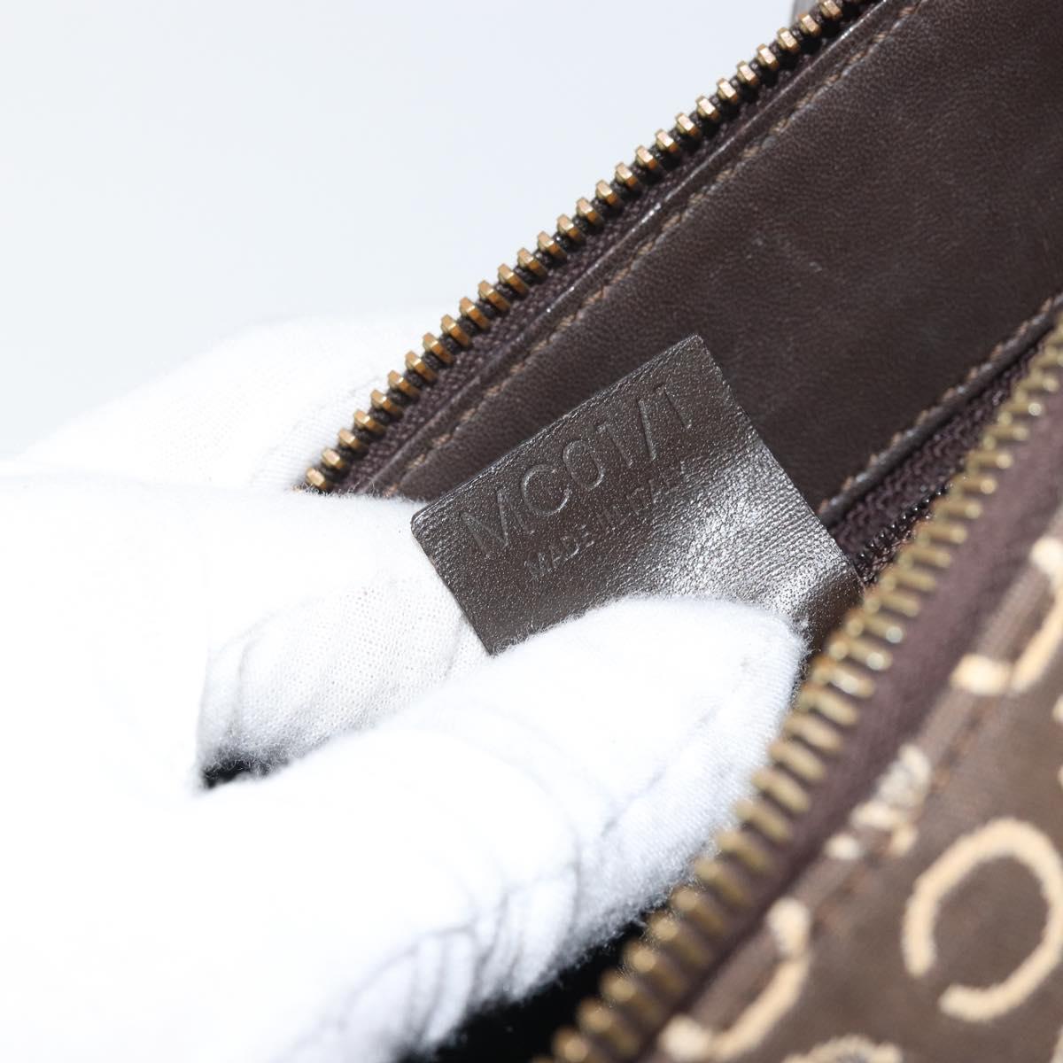 CELINE C Macadam Canvas Shoulder Bag Brown Gold Auth 164524