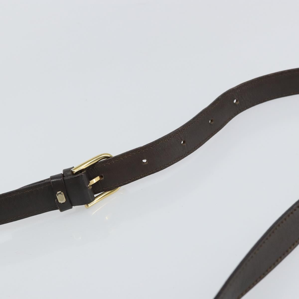 CELINE C Macadam Canvas Shoulder Bag Brown Gold Auth 164524