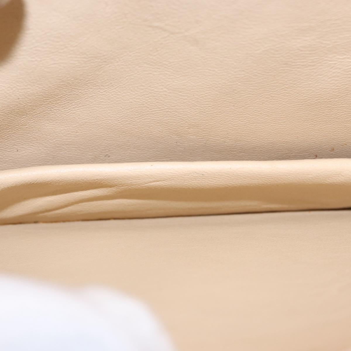 FENDI Shoulder Bag Leather Red Gold Auth 164525V