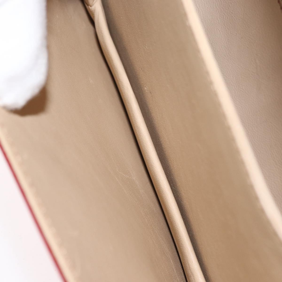 FENDI Shoulder Bag Leather Red Gold Auth 164525V