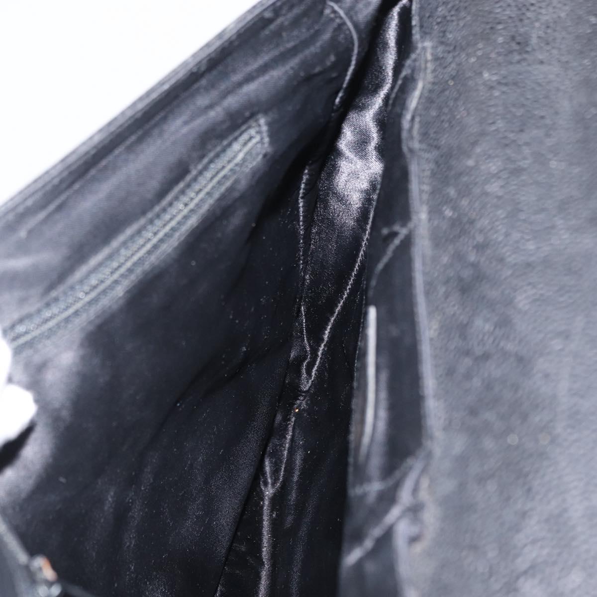 CHANEL Business Bag Caviar Skin Black Gold CC Auth 164528