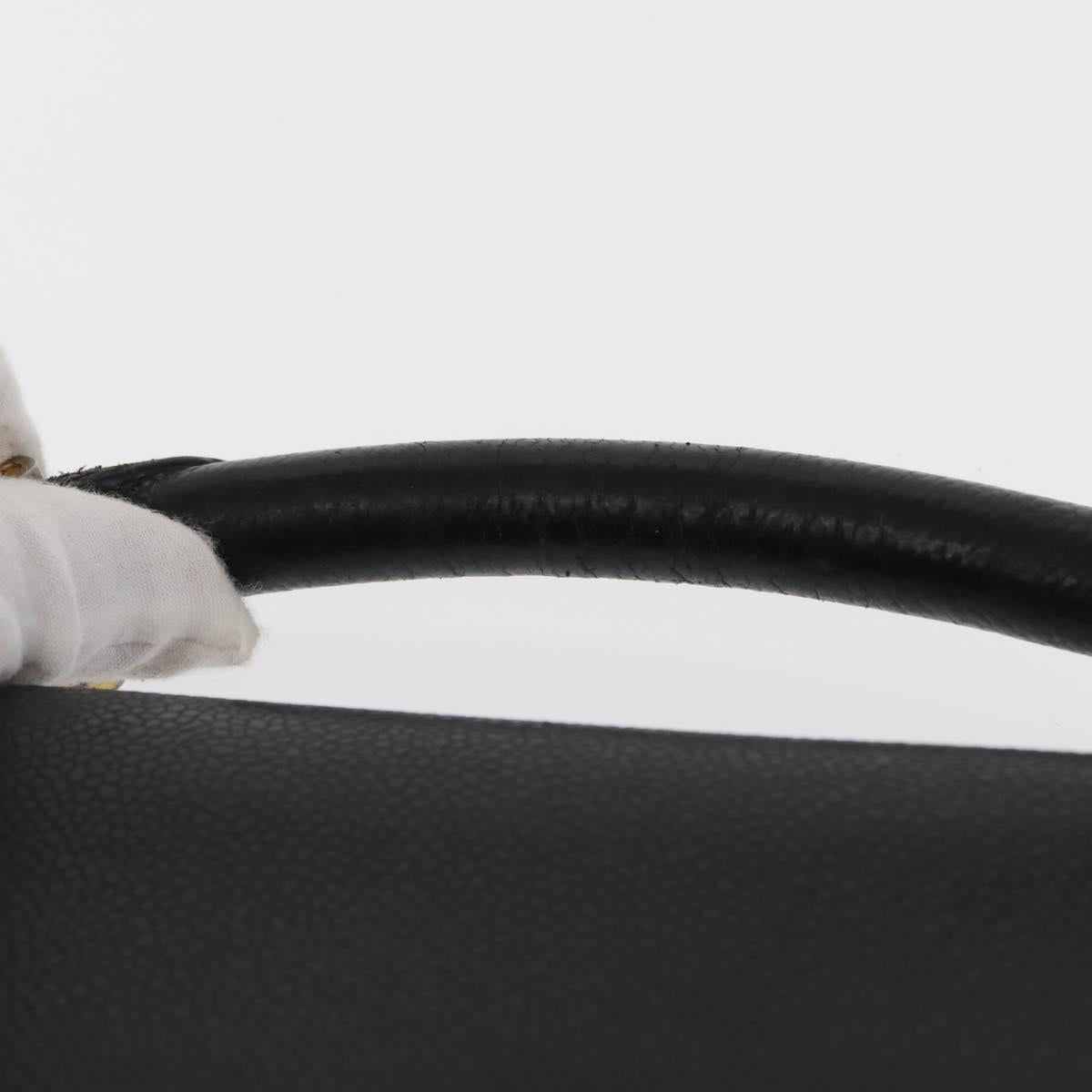 CHANEL Business Bag Caviar Skin Black Gold CC Auth 164528